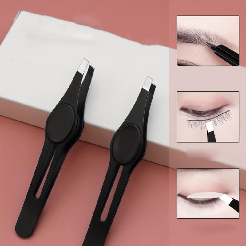 Colorful Hair Stainless Steel Slanted Tweezers for Eyebrows