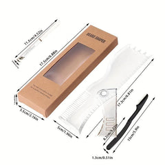 Beard Shaping Kit with Adjustable Shaper Razors and Template Guide
