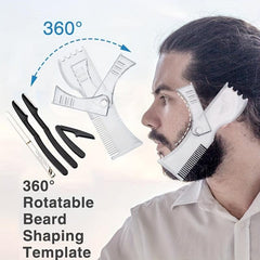 Beard Shaping Kit with Adjustable Shaper Razors and Template Guide