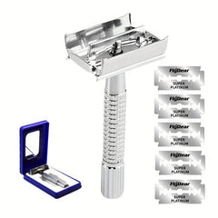 Men's Double Sided Safety Stainless Steel Razor with 5 Blades