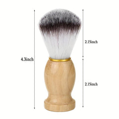 Wooden Handle Men's Shaving Brush Set Soft Hair Stainless Steel Stand & ABS Bowl