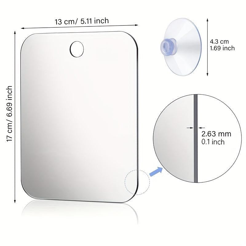 Portable Anti Fog Shower Mirror Unbreakable Traveling Shaving Mirror