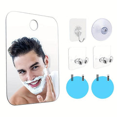 Portable Anti Fog Shower Mirror Unbreakable Traveling Shaving Mirror