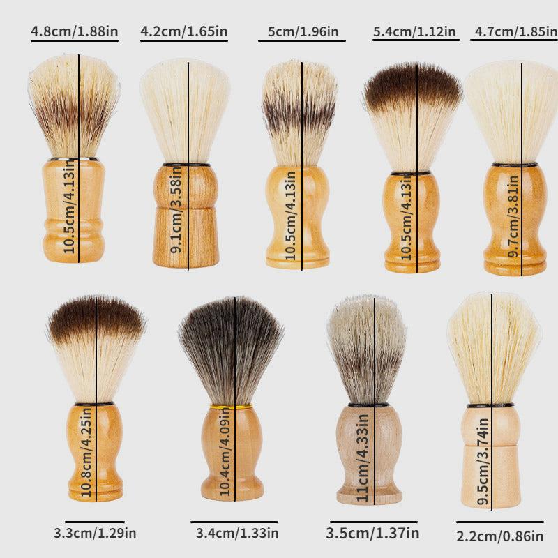 Men's Beard Brush Facial Cleaning Soft Hair Nylon Wood Handle Foaming Brush