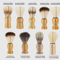 Men's Beard Brush Facial Cleaning Soft Hair Nylon Wood Handle Foaming Brush