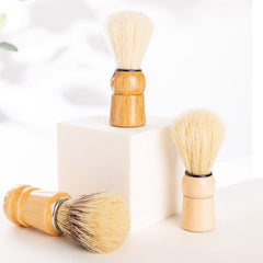 Men's Beard Brush Facial Cleaning Soft Hair Nylon Wood Handle Foaming Brush