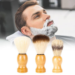 Men's Beard Brush Facial Cleaning Soft Hair Nylon Wood Handle Foaming Brush