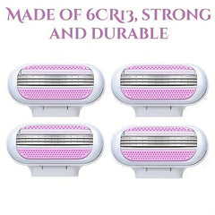 12 Pcs Women's 3 Blade Safety Razor with Fusion Blades for Hair Removal