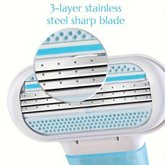 12 Pcs Women's 3 Blade Safety Razor with Fusion Blades for Hair Removal