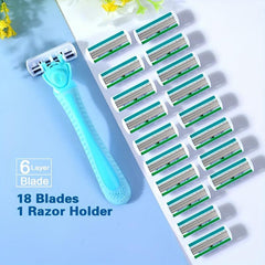 18-Blade Manual Women Body Bikini Hair Removal Safety Razor