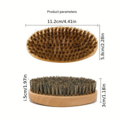Beard Brush & Comb Set Boar Bristle Wooden Comb Men