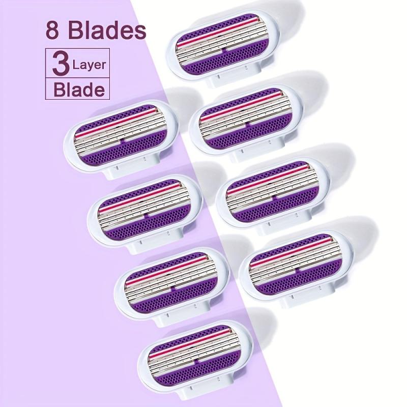 8 Pcs Women Bikini Hair Removal Shaving Safety Razor Replacement Blades