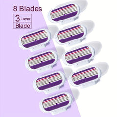 8 Pcs Women Bikini Hair Removal Shaving Safety Razor Replacement Blades