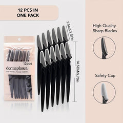 12pcs Eyebrow Razor For Women Multipurpose Exfoliating Dermaplaning Tools