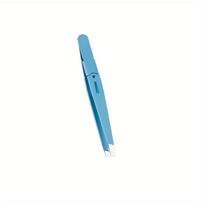 Colorful Stainless Steel Tweezers for Eyebrow Grooming and Hair Removal