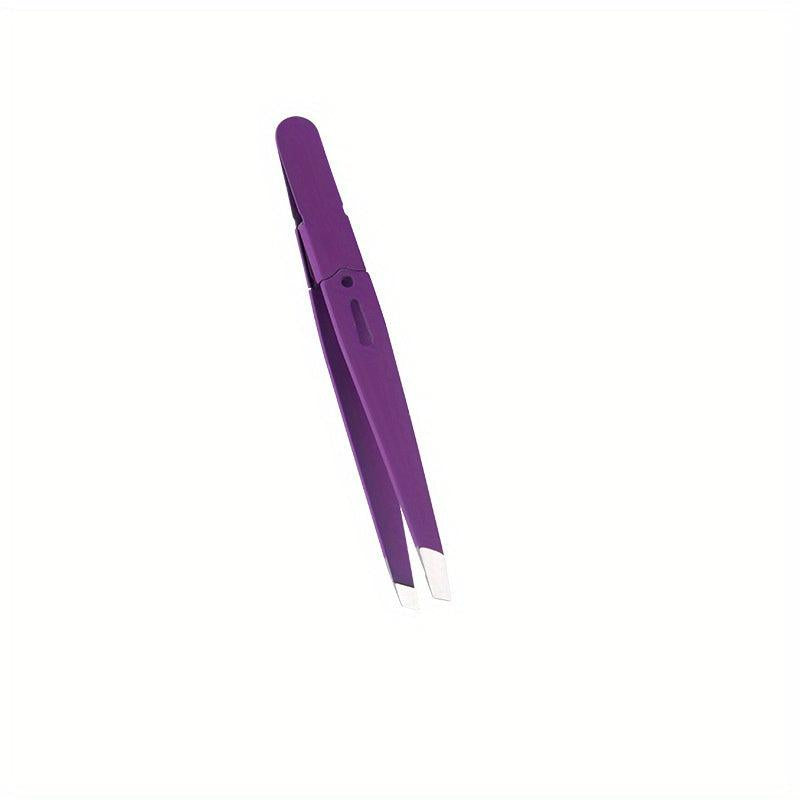 Colorful Stainless Steel Tweezers for Eyebrow Grooming and Hair Removal