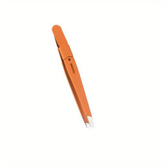 Colorful Stainless Steel Tweezers for Eyebrow Grooming and Hair Removal