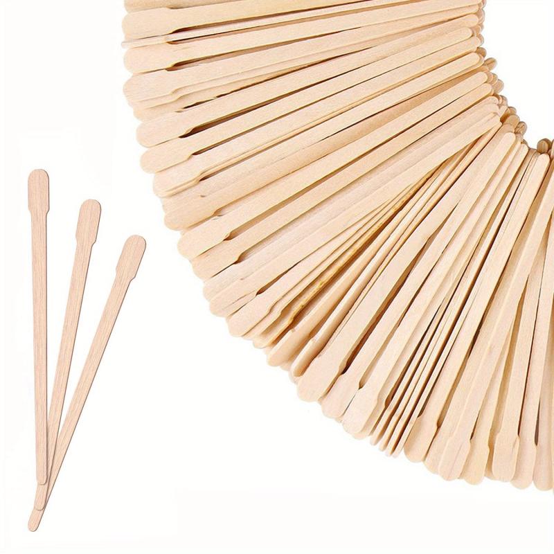 200 Natural Wood Eyebrow Wax Sticks - Gentle and Easy-to-Use for Hair Removal