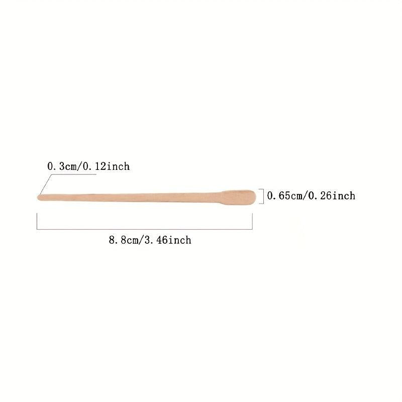 200 Natural Wood Eyebrow Wax Sticks - Gentle and Easy-to-Use for Hair Removal