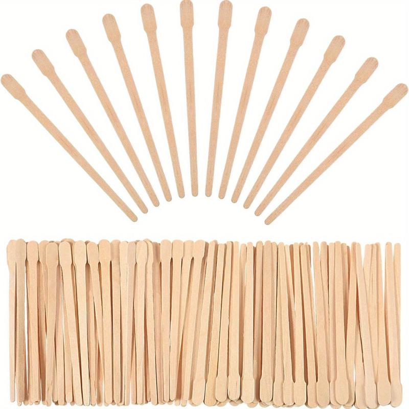 200 Natural Wood Eyebrow Wax Sticks - Gentle and Easy-to-Use for Hair Removal