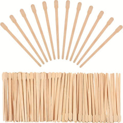 200 Natural Wood Eyebrow Wax Sticks - Gentle and Easy-to-Use for Hair Removal
