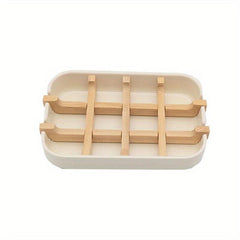 Bamboo Wooden Soap Dish Bathroom Soap Rack Shower Soap Rack