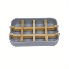 Bamboo Wooden Soap Dish Bathroom Soap Rack Shower Soap Rack