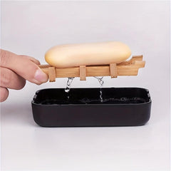 Bamboo Wooden Soap Dish Bathroom Soap Rack Shower Soap Rack