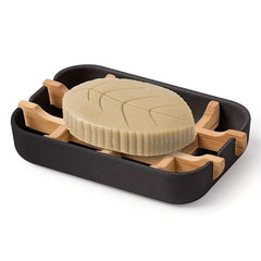 Bamboo Wooden Soap Dish Bathroom Soap Rack Shower Soap Rack