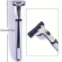 Vintage 2 Layer Razor Set with 48 Refills Stainless Steel Manual Shave Razors