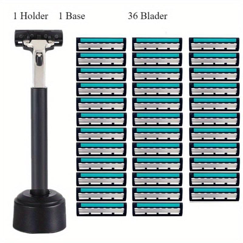 3-Layer Manual Safety Razor for Classic Shaving Set with Stainless Steel Blades