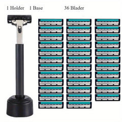 3-Layer Manual Safety Razor for Classic Shaving Set with Stainless Steel Blades