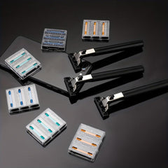 3-Layer Manual Safety Razor for Classic Shaving Set with Stainless Steel Blades