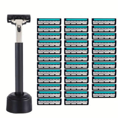 3-Layer Manual Safety Razor for Classic Shaving Set with Stainless Steel Blades