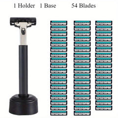 3-Layer Manual Safety Razor for Classic Shaving Set with Stainless Steel Blades