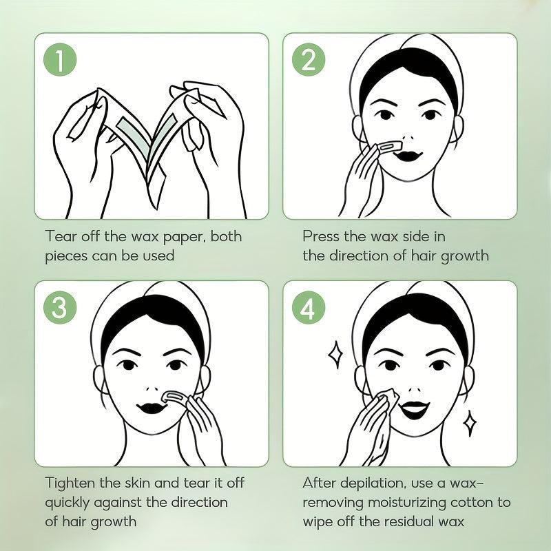Facial Wax Strips Hair Removal Kit