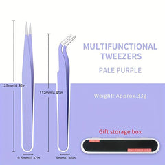 Pointed Tweezers for Eyelash Extension Nail Sticker Rhinestones Gems