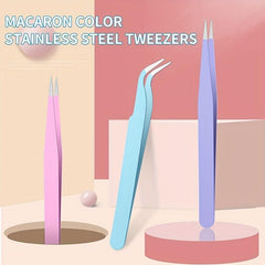 Pointed Tweezers for Eyelash Extension Nail Sticker Rhinestones Gems