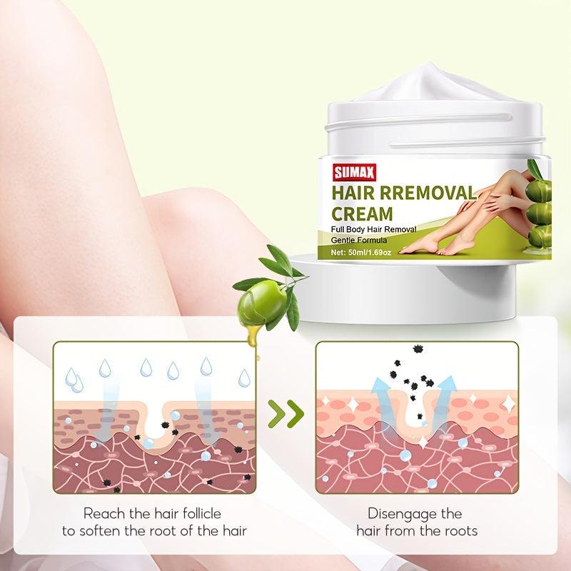 Natural Hair Removal Cream Set for Body Face Armpits and Legs
