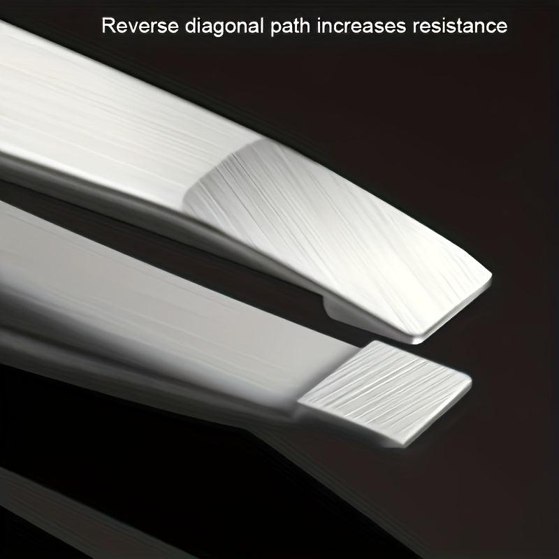 Precision Stainless Steel Tweezers Set with Leather Case