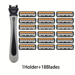 3-Layer Manual Razor Set with Stainless Steel Handle & Refills