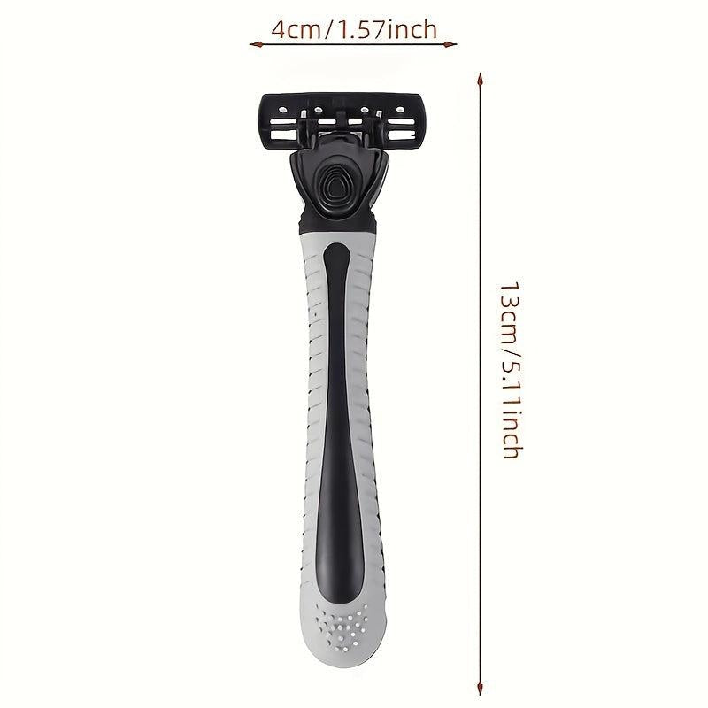 3-Layer Manual Razor Set with Stainless Steel Handle & Refills
