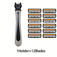 3-Layer Manual Razor Set with Stainless Steel Handle & Refills