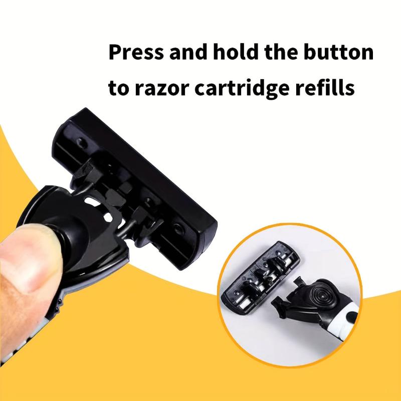 3-Layer Manual Razor Set with Stainless Steel Handle & Refills