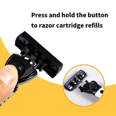 3-Layer Manual Razor Set with Stainless Steel Handle & Refills