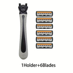 3-Layer Manual Razor Set with Stainless Steel Handle & Refills