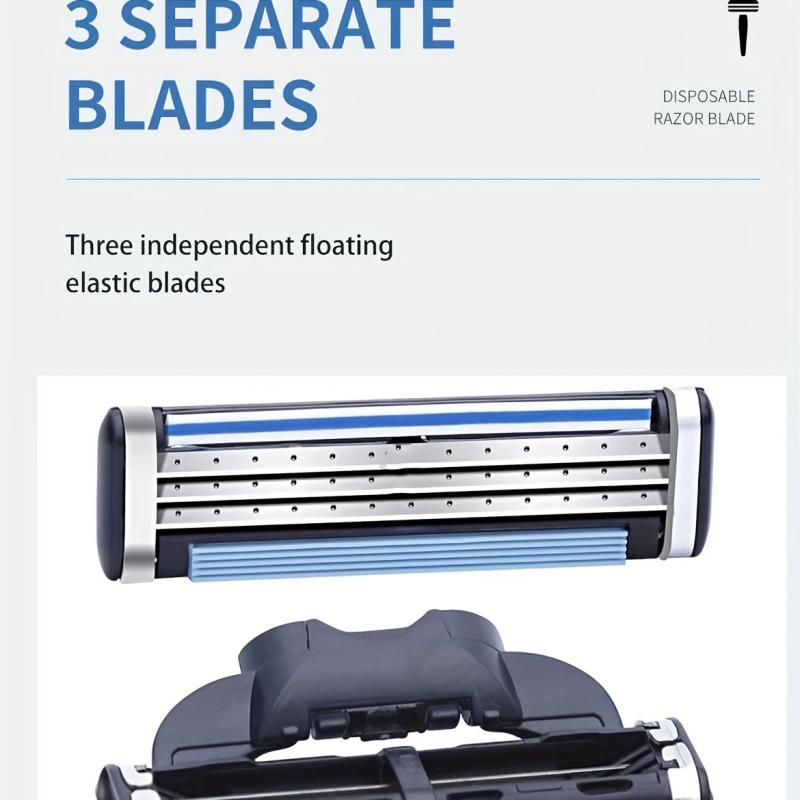 Men's 3-Layer Razor Blade Refills with Lubrastrip - 1 Holder & 4 Blades
