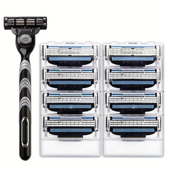 Men's 3-Layer Razor Blade Refills with Lubrastrip - 1 Holder & 4 Blades