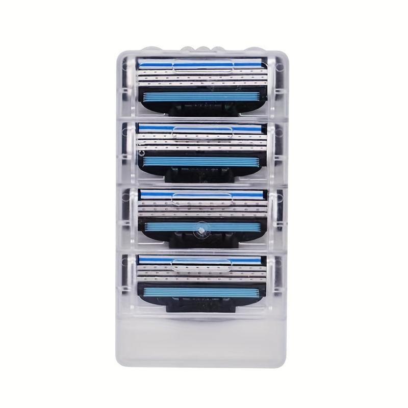 Men's 3-Layer Razor Blade Refills with Lubrastrip - 1 Holder & 4 Blades