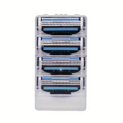 Men's 3-Layer Razor Blade Refills with Lubrastrip - 1 Holder & 4 Blades